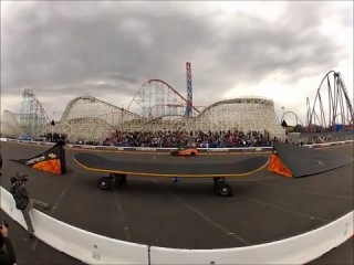 amazing kickflip on car